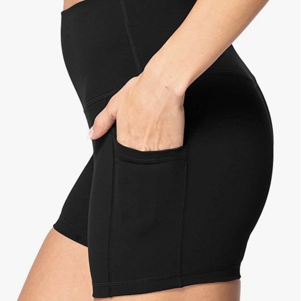 Black 3" Biker Shorts with Pockets